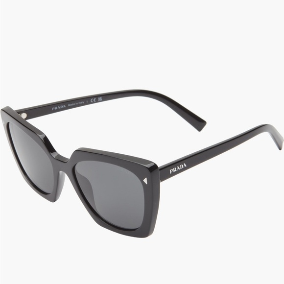 PRADA PR 23ZS 1AB5W1 Black Polar Grey Gradient Polarized 54mm Women's Sunglasses - Picture 3 of 8
